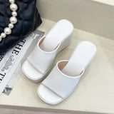 Mouth High Heel Cool Slippers Women Summer New Outdoor Thick-Soled Sandals Fitting Room Women's Shoes