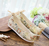 Zingj Shoes, Hanfu Shoes, Brocade Pomegranate Flower Jacquard, Ancient Women's Single