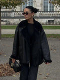 Fall Fashion Collar Three-Color Fur Integrated Long-Sleeved Jacket Women's