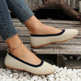 Korean Version Of The New Flat Bottom Low Help Flying Single Shoes Women's Light Mouth Flat And Coloring Work Bean Shoes Nude