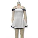 Autumn And Winter Women's New Fashion Sexy Breast A Collar Dress Short