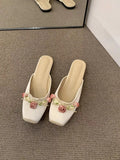 Women 2025 Spring New Flat Bottomed Fairy Wind Single Shoes Wearing Cold And Dragging Pink Muller Women's