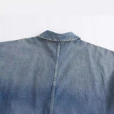 New Denim Loose Single Bag Decorated Short Dress