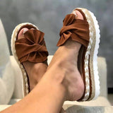 A Word Beach Slippers Women Thick Bottom Slope And Hemp Rope Large Size Cold