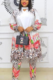 African Clothes For Women Two Piece Sets Long Tops Skinny Pants Matching Set Shirt Patchwork Tracksuit Set Outfit