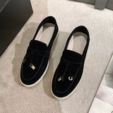 Flat Bottom Large-Size Low-Top Single-Shoe Women's Soft Soles Light And Solid Color Footboard Shoes