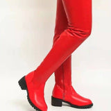 Shoes Large-Size Round Head Woman Over Knee Thick Bottom Over Knee Boots Fashion Boots High