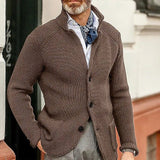 New Products - Dress Men's Casual Long-Sleeved Pure Color Knit Coat Men's