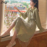 Sleeve Dress Women Patchwork Bow Collar Embroidery Elegant College Trendy Causal Holiday Ulzzang Empire Lovely Fall