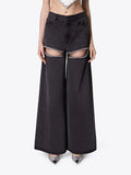 Zingj Design Sense Set Diamond Wide Leg Pants Spring 2024 New Fashion High Waist Nail Bead High Sense Jeans