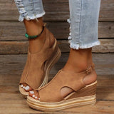 Summer New Fish Mouth Big Slope Hedging Buckle With Roman Wind High-Heeled
