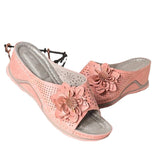 Large-Size Leisure Flower Sandals Car Line Toe Slope And Slippers French Tidal Women's