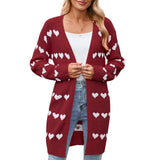 And Winter New Valentine's Day V Word Love Lasce Knitted Cardigan Coat Sweater