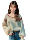 Horse Hairy Loose Long-Sleeved Knitted Sweater 2025 Early Autumn New Female Unique Super-Good-Looking