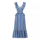 New Women's Fashion Heavy Industry Cotton Embroidery Cascade Decoration Stampling