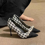 Fragrant High-Heeled Shoes 2025 New Autumn Tip French Single Shoes Thousand Bird Temperament Fine Heel Women's Shoes Large