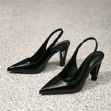 Shoes Black High Heels Muller Sandals Fashion Party Party Pointed Simple Back High Heel