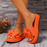 Summer New Thick-Soled Women's Sandals Women's Beach Shoes Large-Size Slippers To Learn Women's Bow Cool
