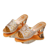 Slippers Women's 2025 Summer New Wear Hollow Fashion Casual Shoes And Diamonds Fashion Cold