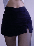 Lined Detail Split Cargo Mini Skirt- Outfit