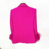 New Star Fashion Luxury Ostrich Feathers Hot Green Fruit Collar Suit