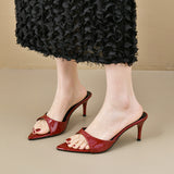 Slippers 2025 Spring New Women's Shoes Casual Light Pointed Slippers Type Wearing High-Heeled Cool