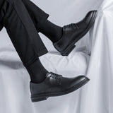 Zingj Shoes Men Korean Edition Fashion Business Dress British Suit Wedding Black Casual Shoes