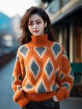 Goods Heavy Industry Orange Turtleneck Sweater In Autumn And Winter Wearing Bursts Of Color Knitted Knitted Shirt Exquisite