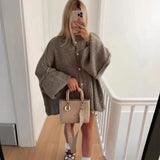 Women's INS Explosion Metal Buckle Cardigan