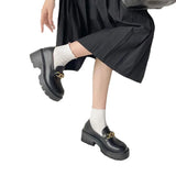 Zingj Thick Bottom High Heel College Wind Mary Jane Jk Small Leather Shoes Female 2023 New Korean Version Of The Chain British Wind Single