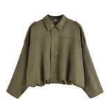 Color 2025 Spring And Autumn Leisure Tuffen Texture Collar Pilot Jacket Women