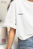 Sleeve T-shirts Women Summer Embroidery Loose Korean Style Simple All-match Trendy Causal Chic Girls Ins BF Tees Daily