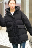 2023 Winter Women Mid-long Parkas Jackets Casual Thick Warm Hooded Pattern Coat Female Winter Outwear Jacket