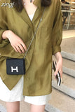 Women Summer Shirt Sunscreen Blouse Cardigan Tops Long Sleeve Long Shirt See Through Turn Down Collar Blusas Mujer