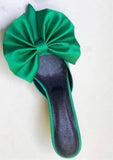 Summer Women's Slippers Bowknot Cat Heel Low Heel Mid Heel Pointed Toe Shoes Slippers High