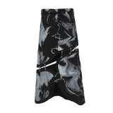 New Multi-Wearing Personalized Print Irregularly Cut Denim Splicable Detachable Skirt