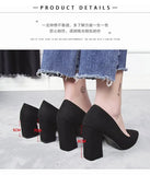 New Korean Version Of The Ints Pointed OL Fashion Single Shoes Coarse Heel Small Fragrant High Heels Women's