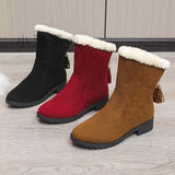Martin Boots 2025 Autumn/Winter Short-Bodied Cotton Boots Flat-Bottomed Round-Headed Boots Wish Snow