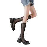 Net Boots In 2025 New Soft Leather, Breathable Platform Sandals, Tied With Mesh Knight