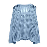 New Sexy Hollow Knitted Sun Protection Shirt Holiday Knitted Jersey Women's Spring And Summer Outside The Beach Hoodie