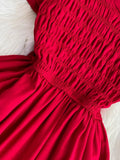 Women Vintage Draped Midi Dress Elegant Purple/Yellow/Red V-Neck Short Sleeve High Waist A-Line Big Swing Vestidos