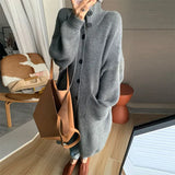 And Winter Women's Clothing New Design Feeling Thick Loose Temperament Lazy Coat Long Sweater Cardigan