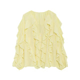 Spring 2025 New Long Fashion Loose Design Niche Laminated Shirt Top