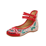 Zingj Shoes National Wind Retro Plate Buckle Embroidered Cloth Shoes Spring And Autumn Linen Round Head Women's Single Shoes Mother Shoes Wedding