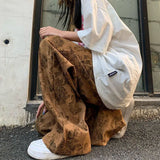 Retro Printed Flowers Corduroy PantsOutfit
