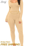 Women Yoga Jumpsuits Workout Ribbed Square Neck Long Sleeve Bodycon Rompers Sport Jumpsuits Skinny