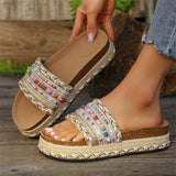 Summer New Thick-Soled Heel Shoes Women's Fish Mouth Preparation Rope Thick-Soled Comfortable Loose Cake
