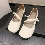 Zingj Mary Jane Spring And Summer Round Head Versatile Fairy Wind Single Shoes Female Shallow Mouth Bean Shoes Gentle Wind Late Late Shoes-Outfit