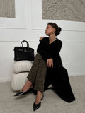 Autumn And Winter Hot Sweater Suit Women Loose Long Version Imitation Cardigan + Open Fork