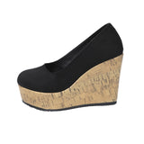 Slope Heel High Heel Single Shoes Women's New Round Head Shallow Thick-Soled Waterproof Table Fashion
